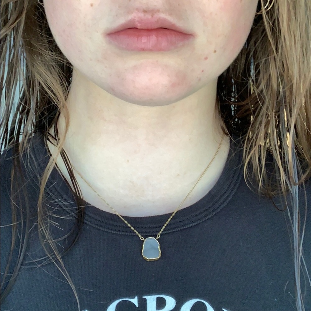 Gold Necklace with Pink Gem